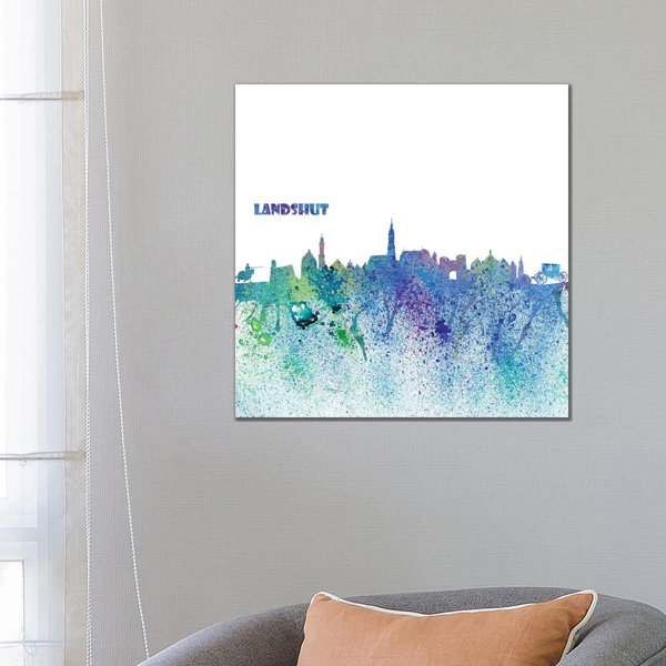 Latitude Run Landshut Germany Skyline Silhouette Impressionistic Splash